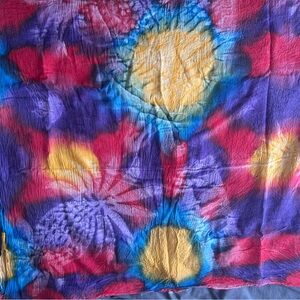 Vibrant Tie-Dye Fabric 64 in long x 40in wide. Sarong, hand dyed in Tahiti